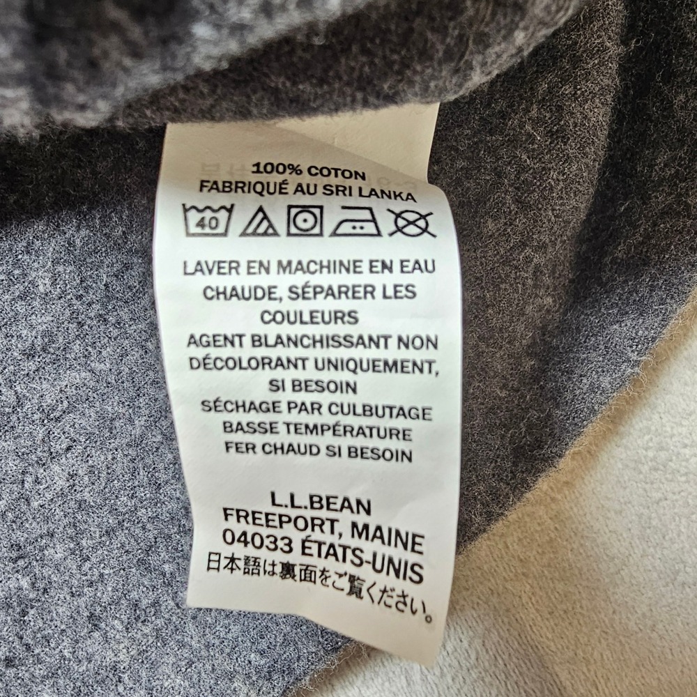 LL Bean Mens L-Tall Slightly Fitted Flannel Shirt Charcoal Gray‎ Heather - Picture 11 of 16